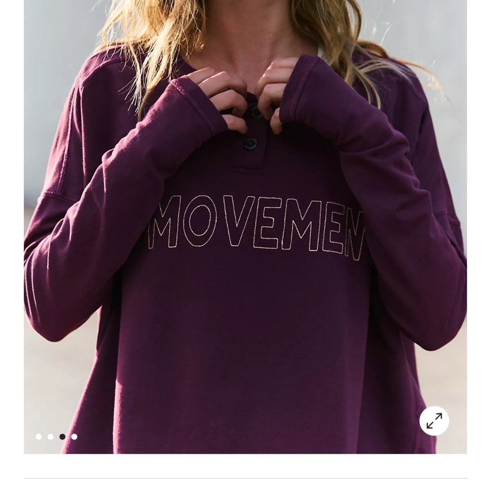 NWOT FP Movement Now or Never layer Burgundy Long Sleeve Top XS